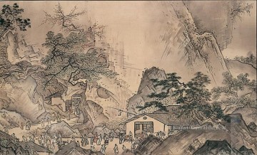 Landschaft von vier Jahreszeiten Frühling 1486 Sessho Toyo Japanisch Ölgemälde